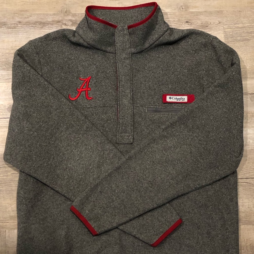 Columbia Fleece 1/4 Snap Pullover Sweater Alabama Bama Crimson Tide